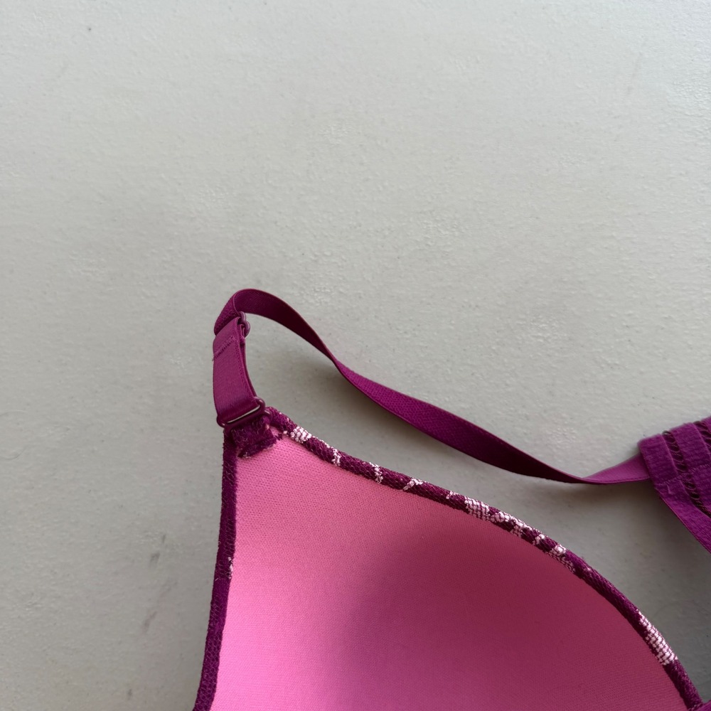 Victoria's Secret PINK 32D Purple & Pink Floral Lace Lightly Lined Racerback Bra - Picture 13 of 16